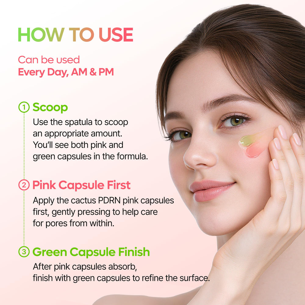 Beads of actives visible in closeup emphasize product complexity