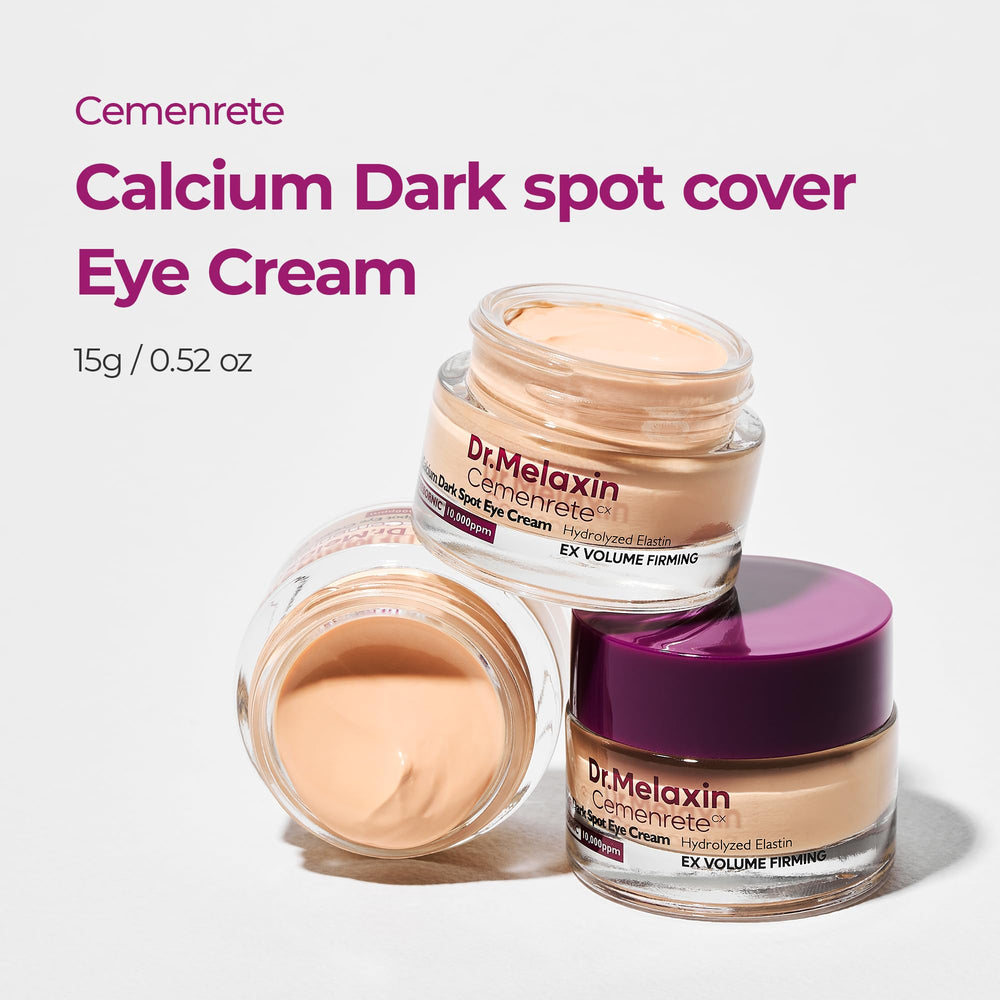 Dr.Melaxin Calcium Dark Spot Eye Cream pump demonstrates controlled application and hydration.