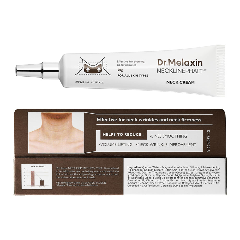 Dr. Melaxin Necklinephalt cream texture close-up for nourishing neck skin