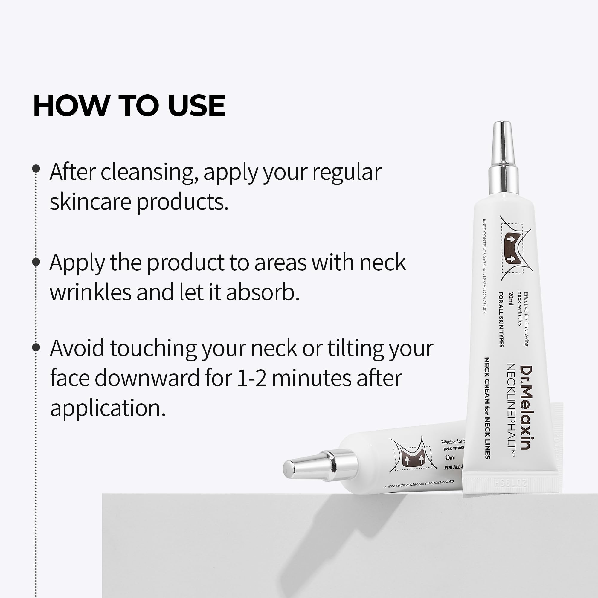 Dr. Melaxin Necklinephalt Linefill ingredient graphic emphasizes volumizing potential