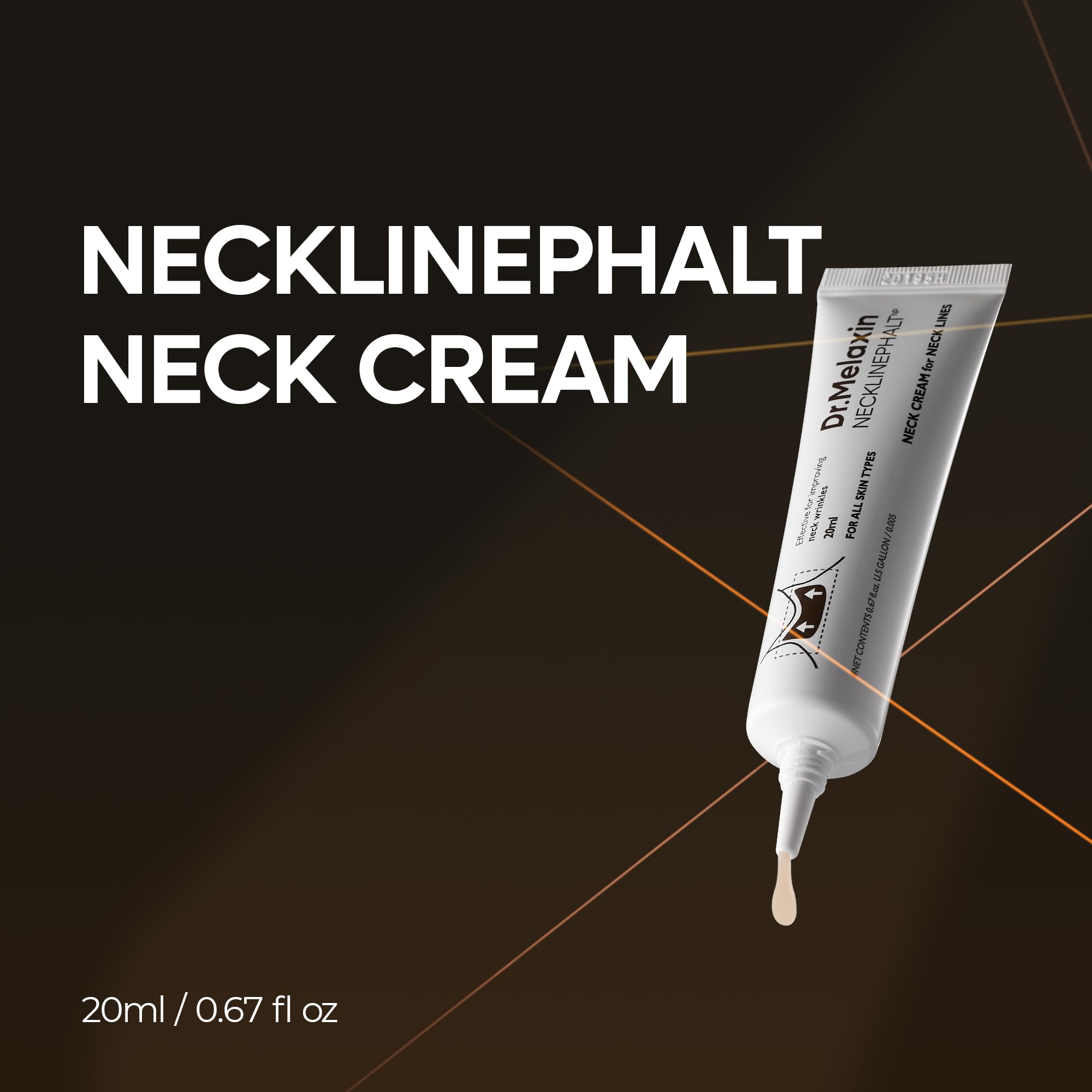 Dr. Melaxin Necklinephalt texture swatch demonstrates cream consistency for neck care