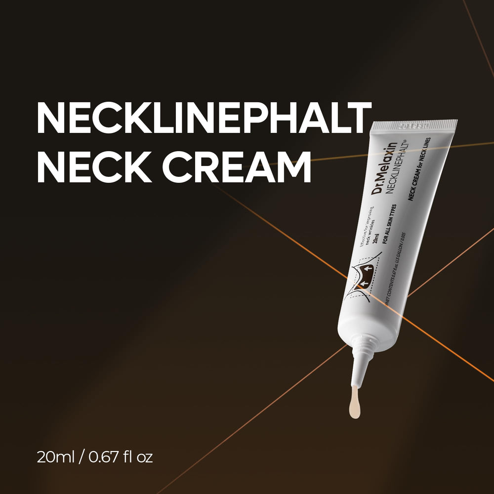 Dr. Melaxin Necklinephalt texture swatch demonstrates cream consistency for neck care