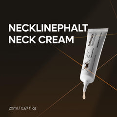 Dr. Melaxin Necklinephalt texture swatch demonstrates cream consistency for neck care