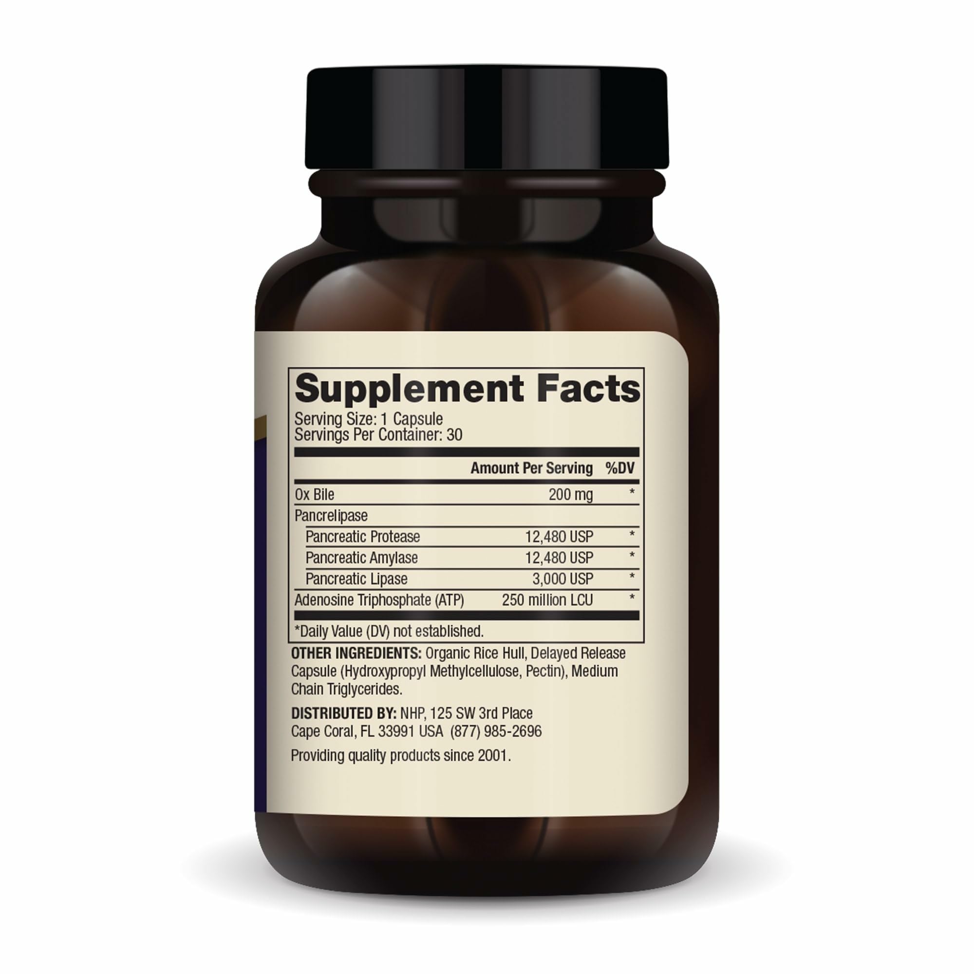 Close-up of Dr. Mercola Gallbladder Enzymes capsules showing delayed-release technology