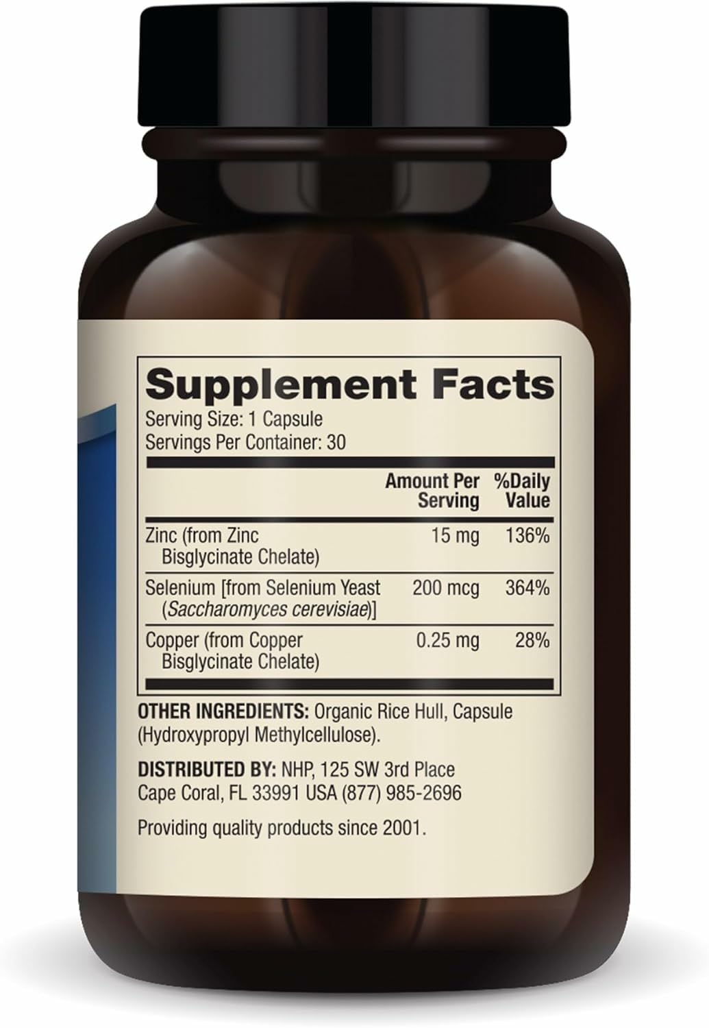 Dr. Mercola Zinc Plus Selenium bottle back shows non-GMO and gluten-free labeling.