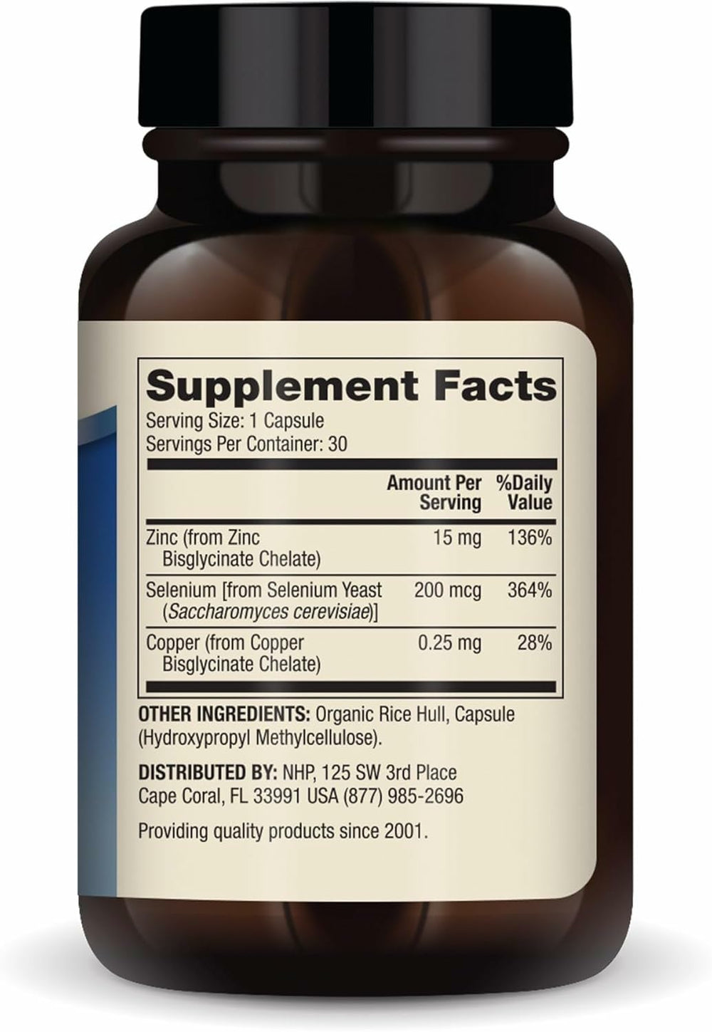 Dr. Mercola Zinc Plus Selenium bottle back shows non-GMO and gluten-free labeling.