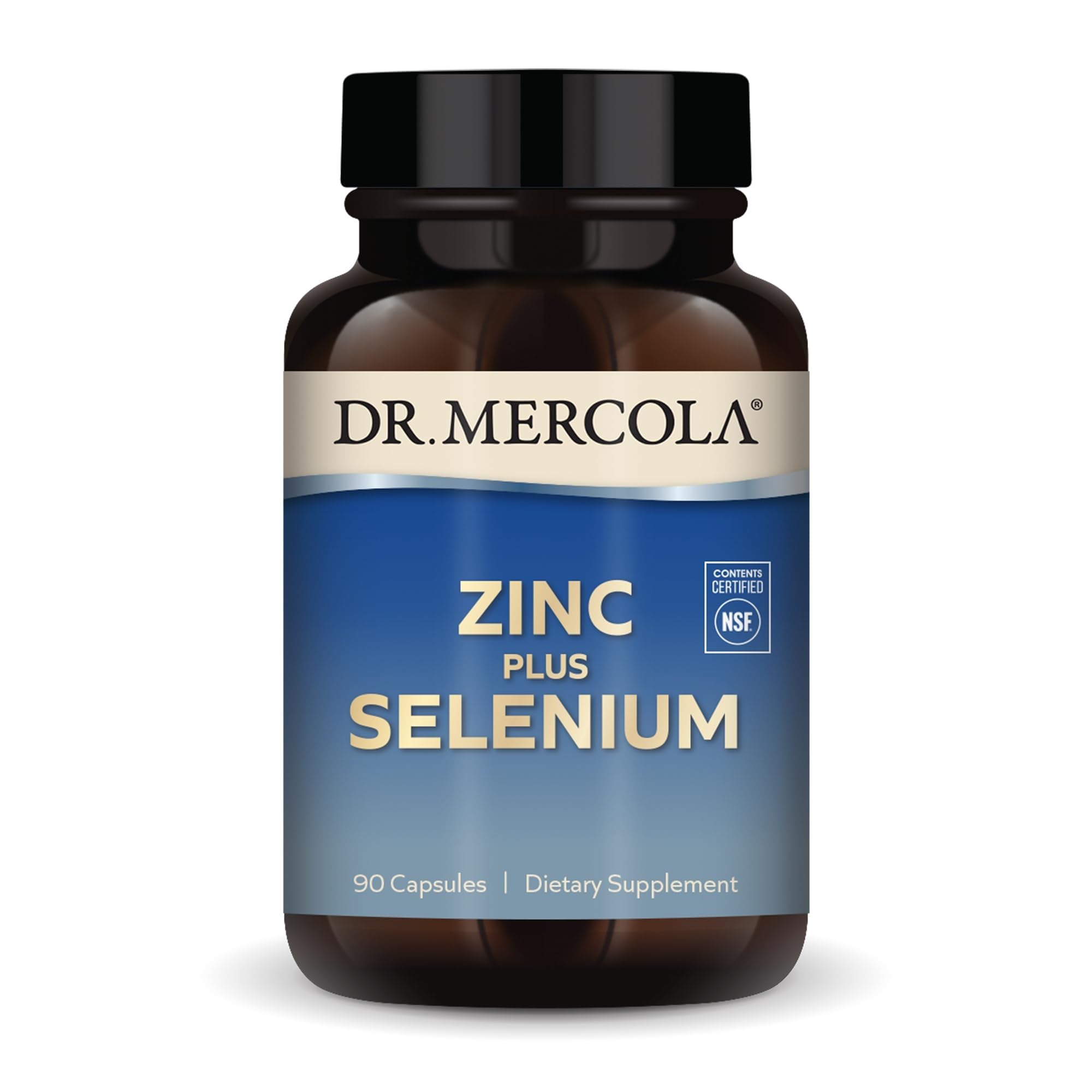 Dr. Mercola Zinc Plus Selenium bottle front for daily mineral support