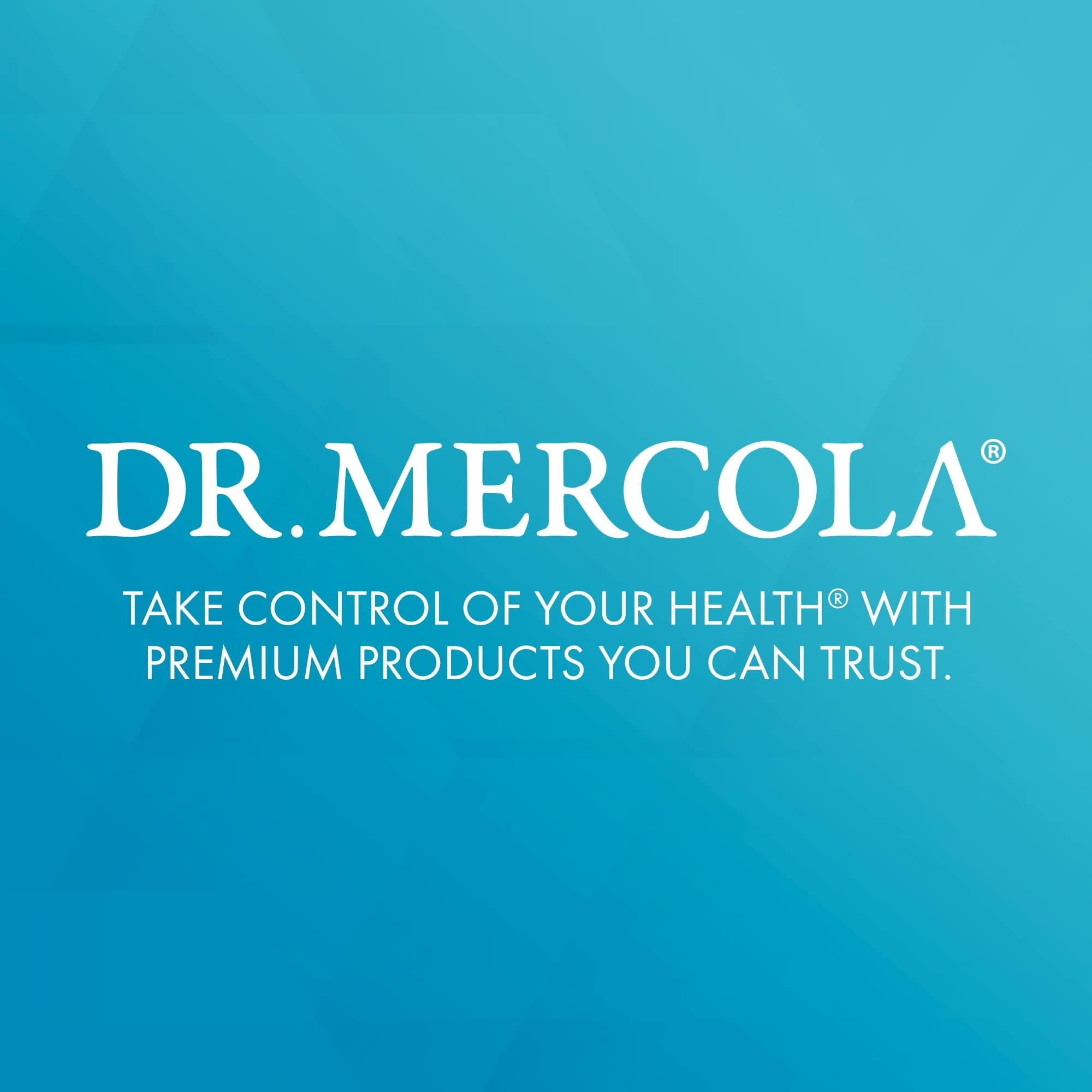 Dr. Mercola Zinc Plus Selenium infographic-style image emphasizing immune and brain support.