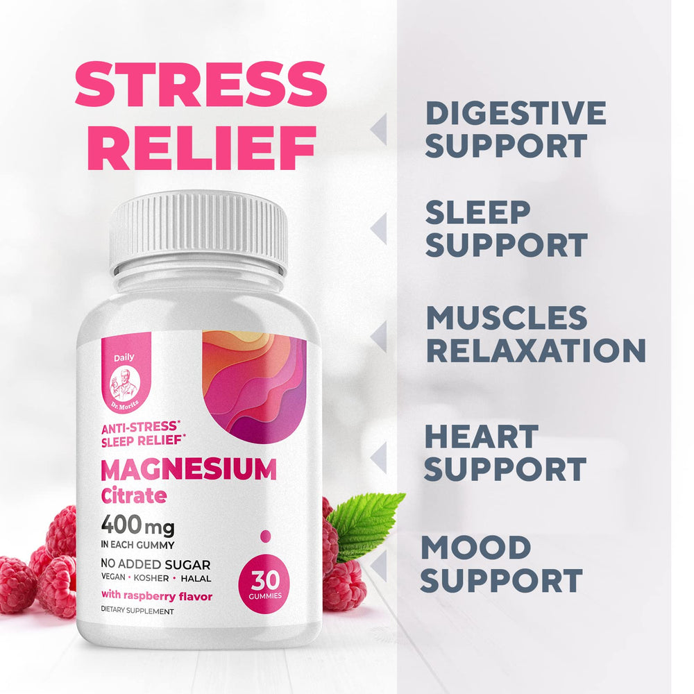 DR. MORITZ bottle on shelf with raspberry hint conveys natural flavor.