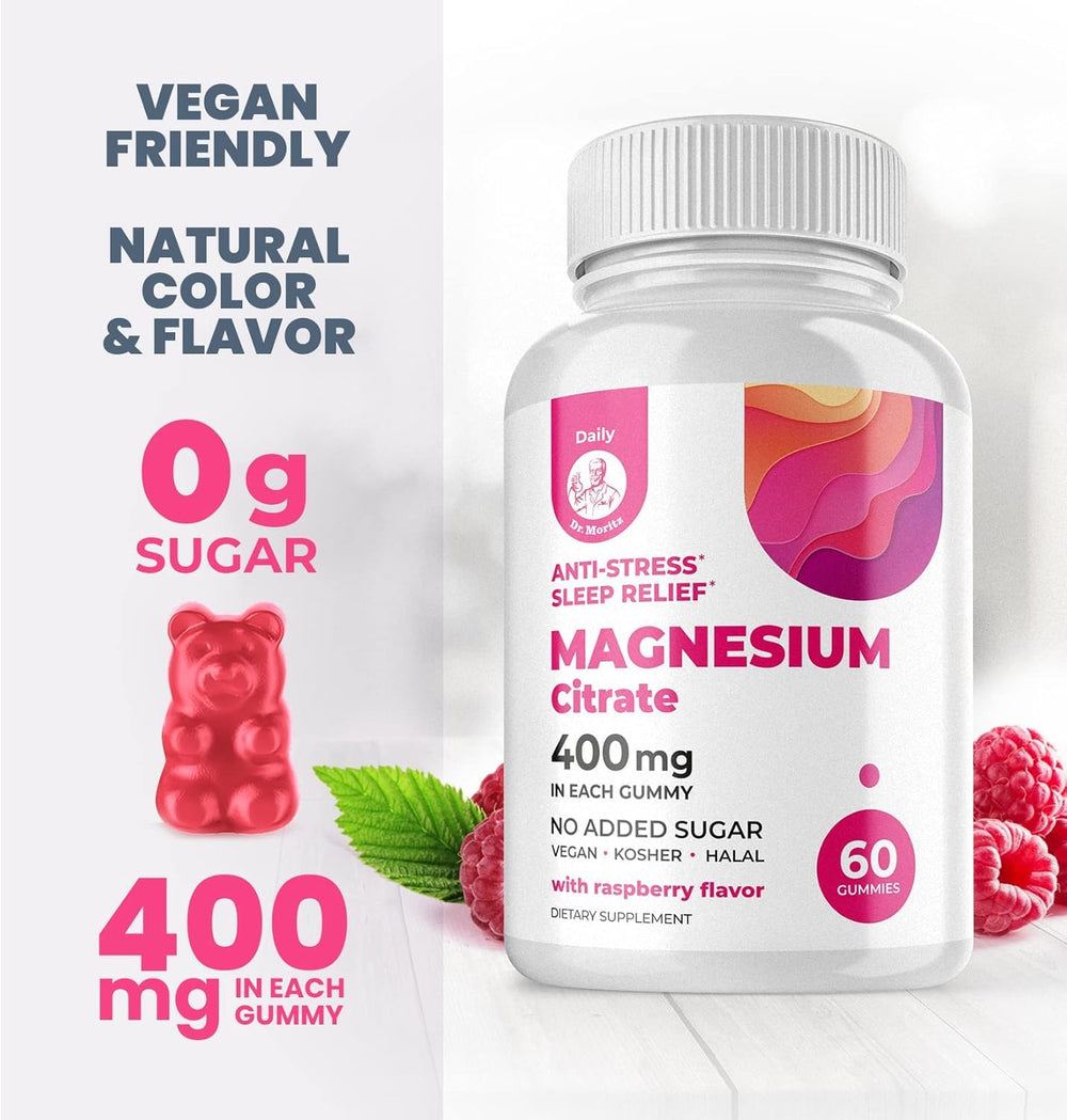 DR. MORITZ Magnesium Gummies sugar-free label emphasizes sugar-free formulation