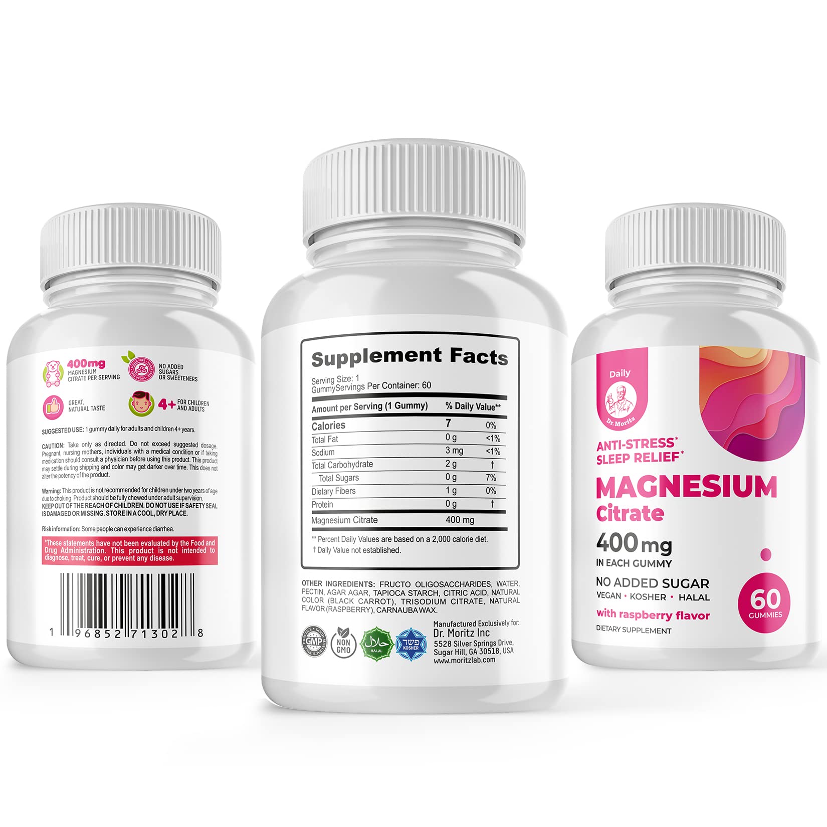 DR. MORITZ Magnesium Gummies texture close-up showing chewy consistency