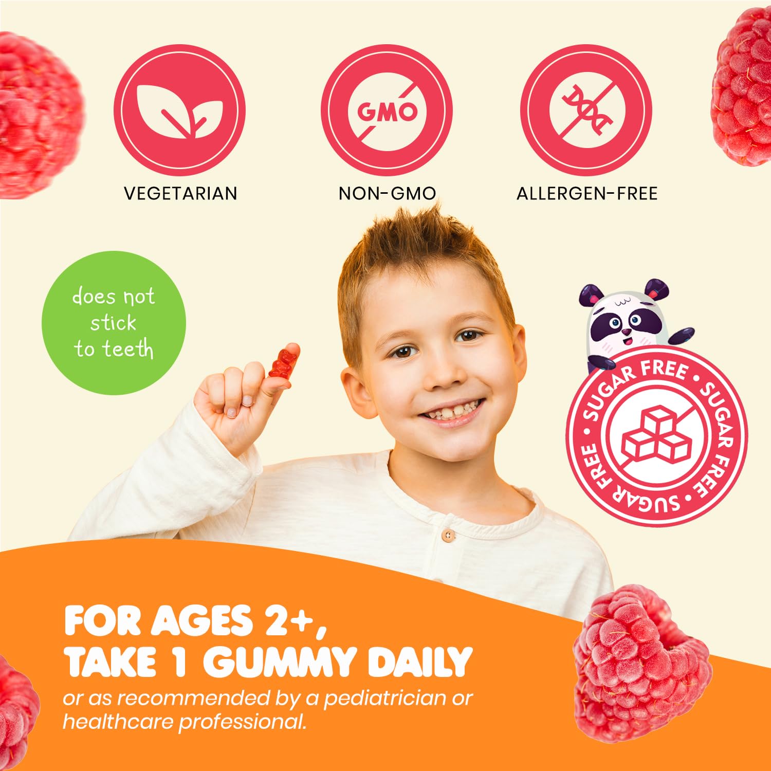 DR. MORITZ gummies close-up shows raspberry flavor and a soft texture for daily relaxation.