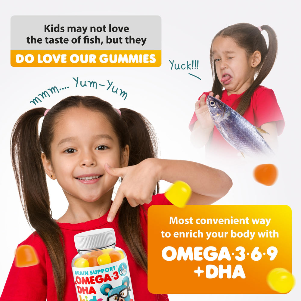 DR. MORITZ omega-3 gummies for kids brain-benefits with orange-lemon flavor
