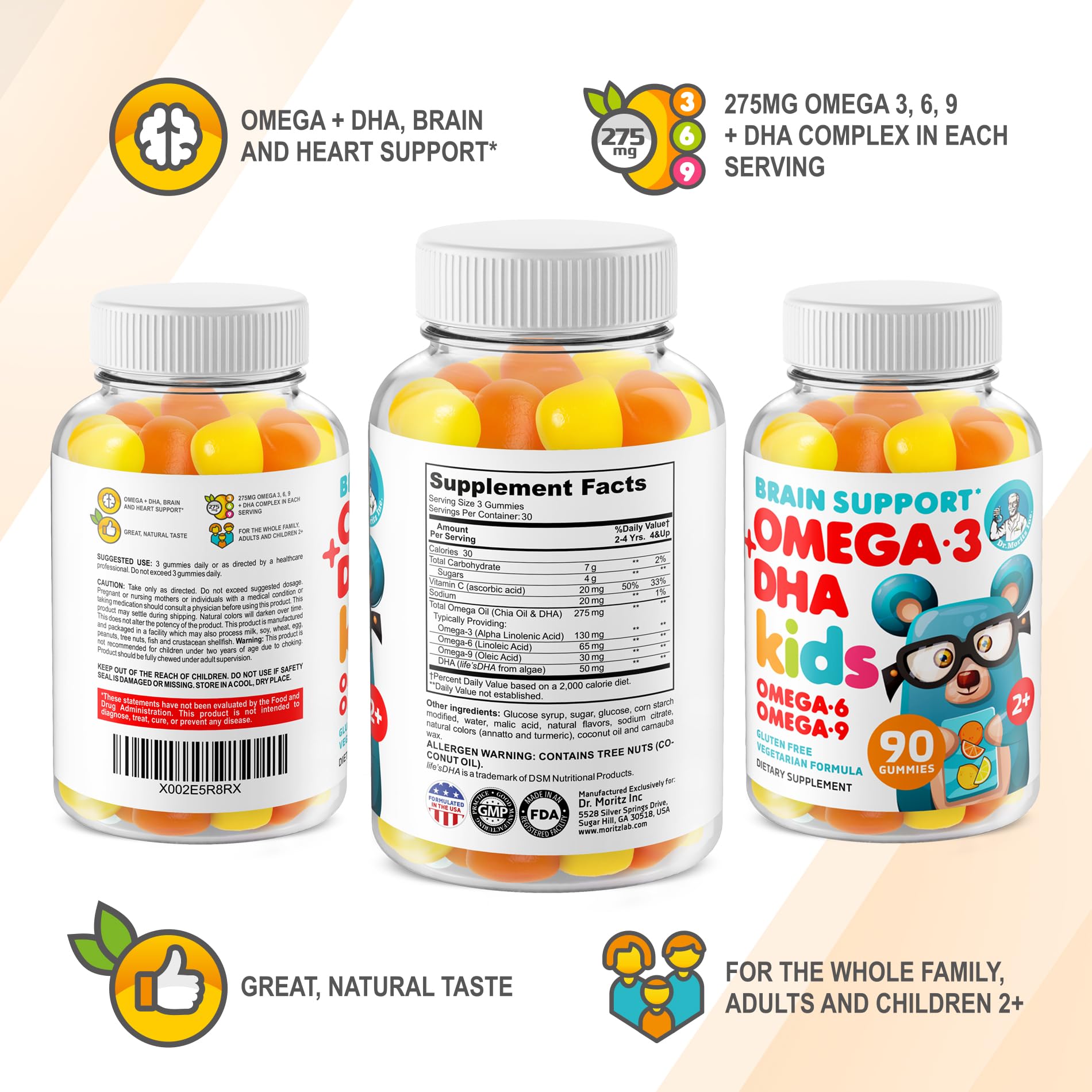 DR. MORITZ gummies pack highlights convenient daily use for kids