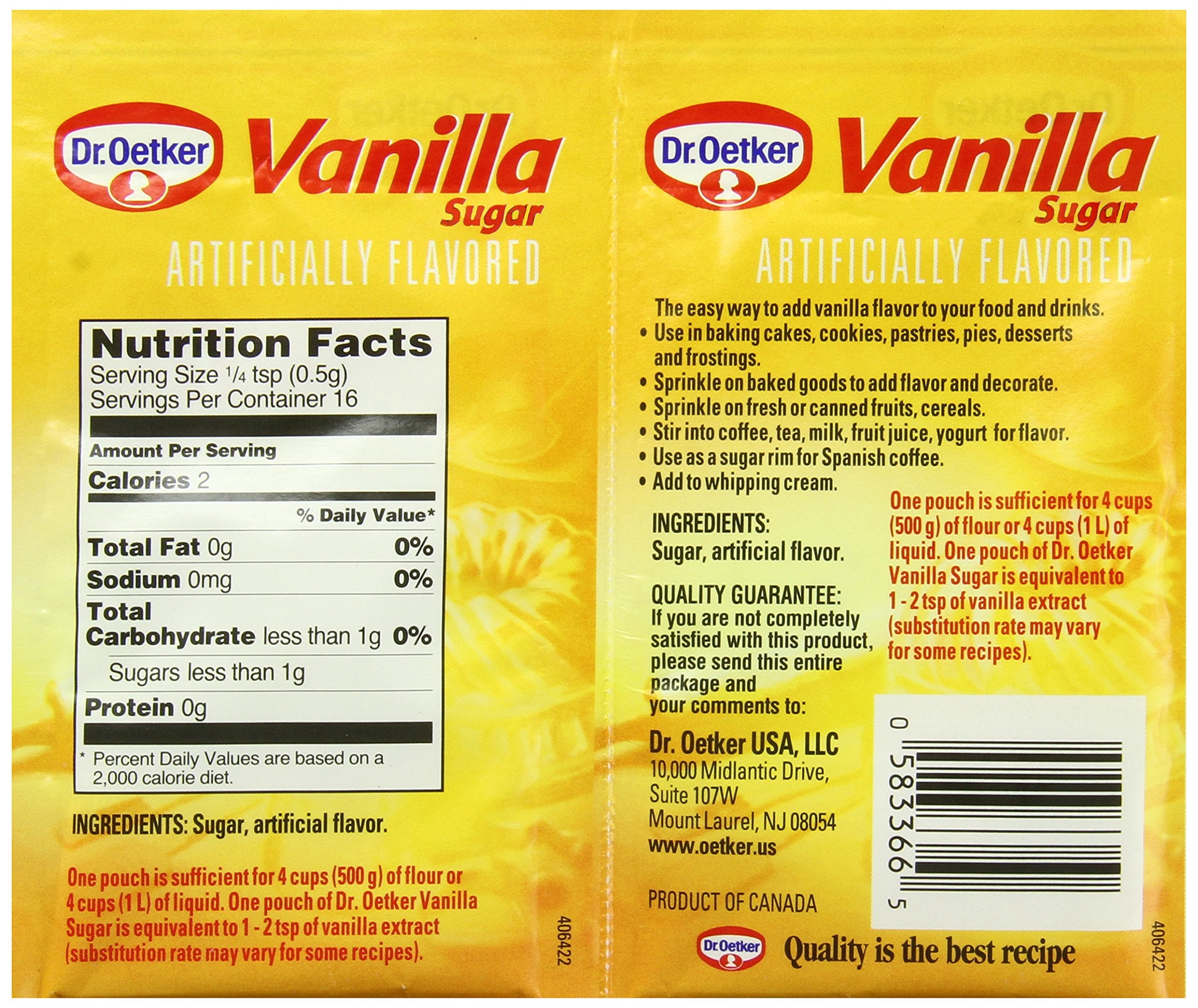 Dr. Oetker Vanilla Sugar sprinkled over coffee for aroma and flavor.