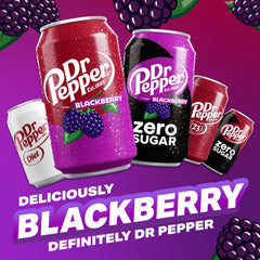 Dr Pepper Blackberry Zero Sugar 12oz glass with ice highlights crisp, low-calorie sipping on hot days.