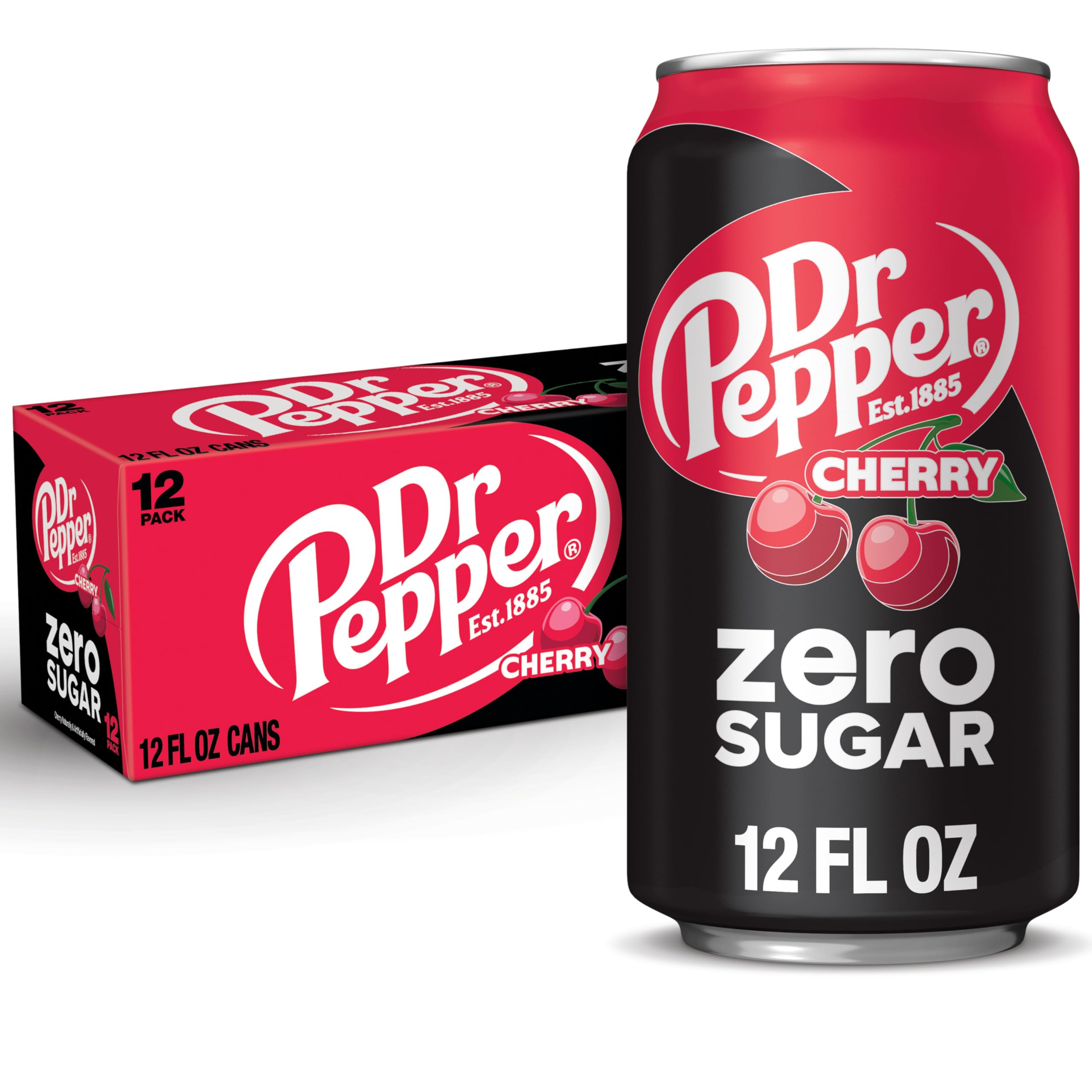 Dr Pepper Cherry Zero Sugar can front—game-day refreshment with zero sugar.