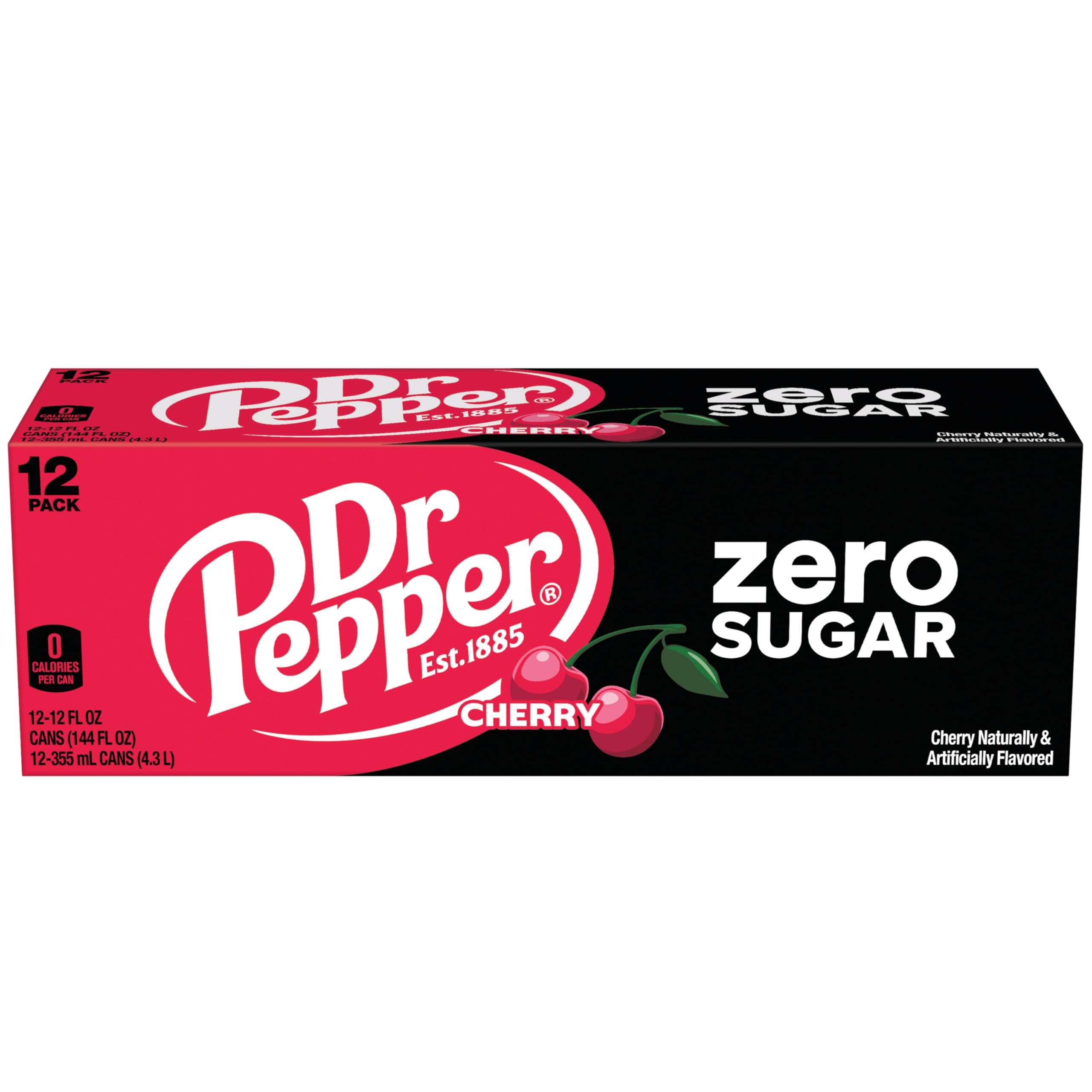 Dr Pepper Cherry Zero Sugar ice cold serve—ideal for tailgates.