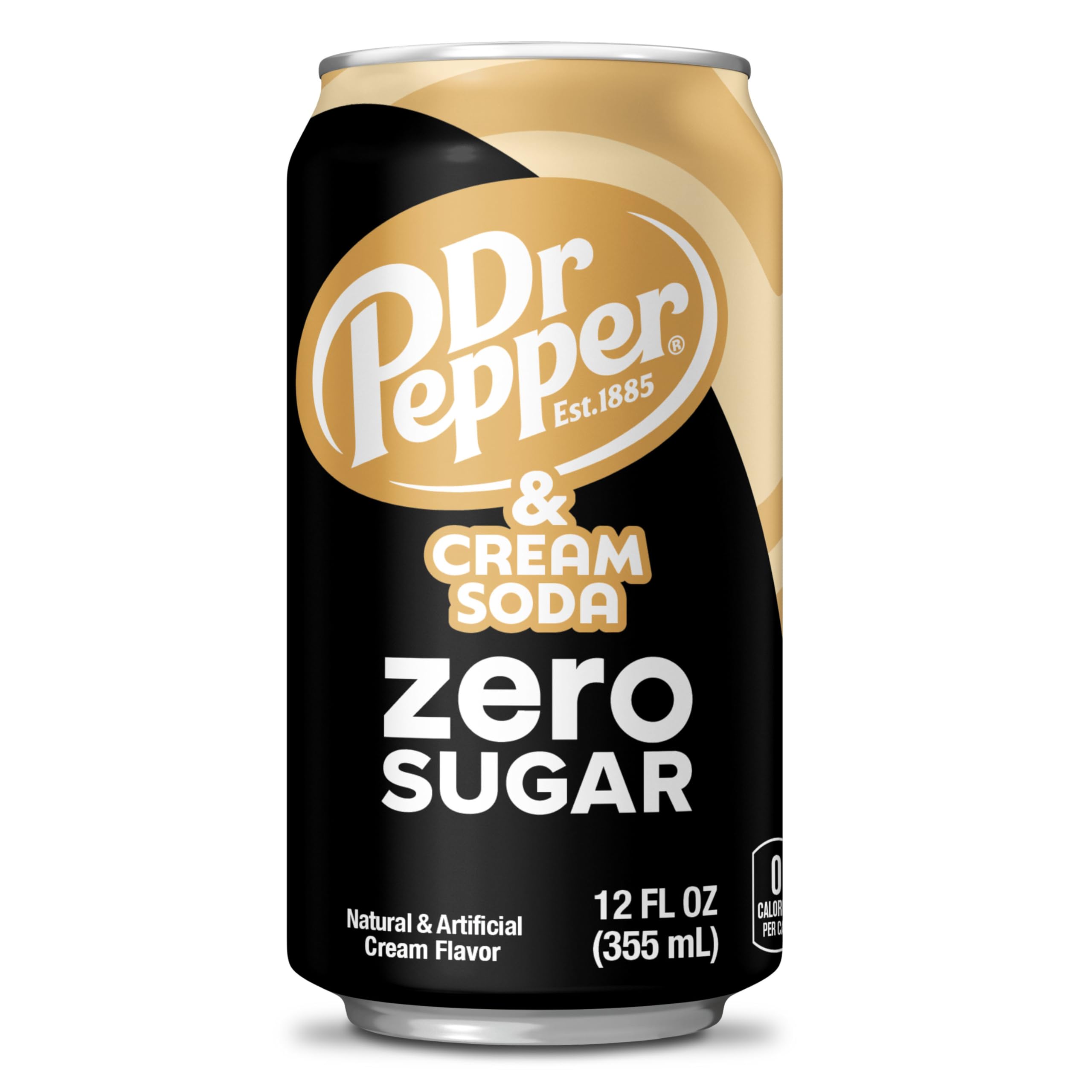 Dr Pepper Cream Soda Zero Sugar glass serve suggests pour-worthy enjoyment.