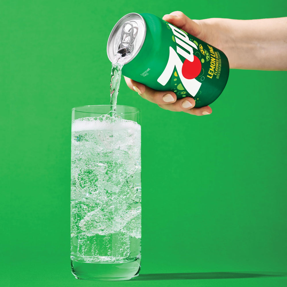 Chilled Dr Pepper seven-up lemon-lime soda in the refrigerator