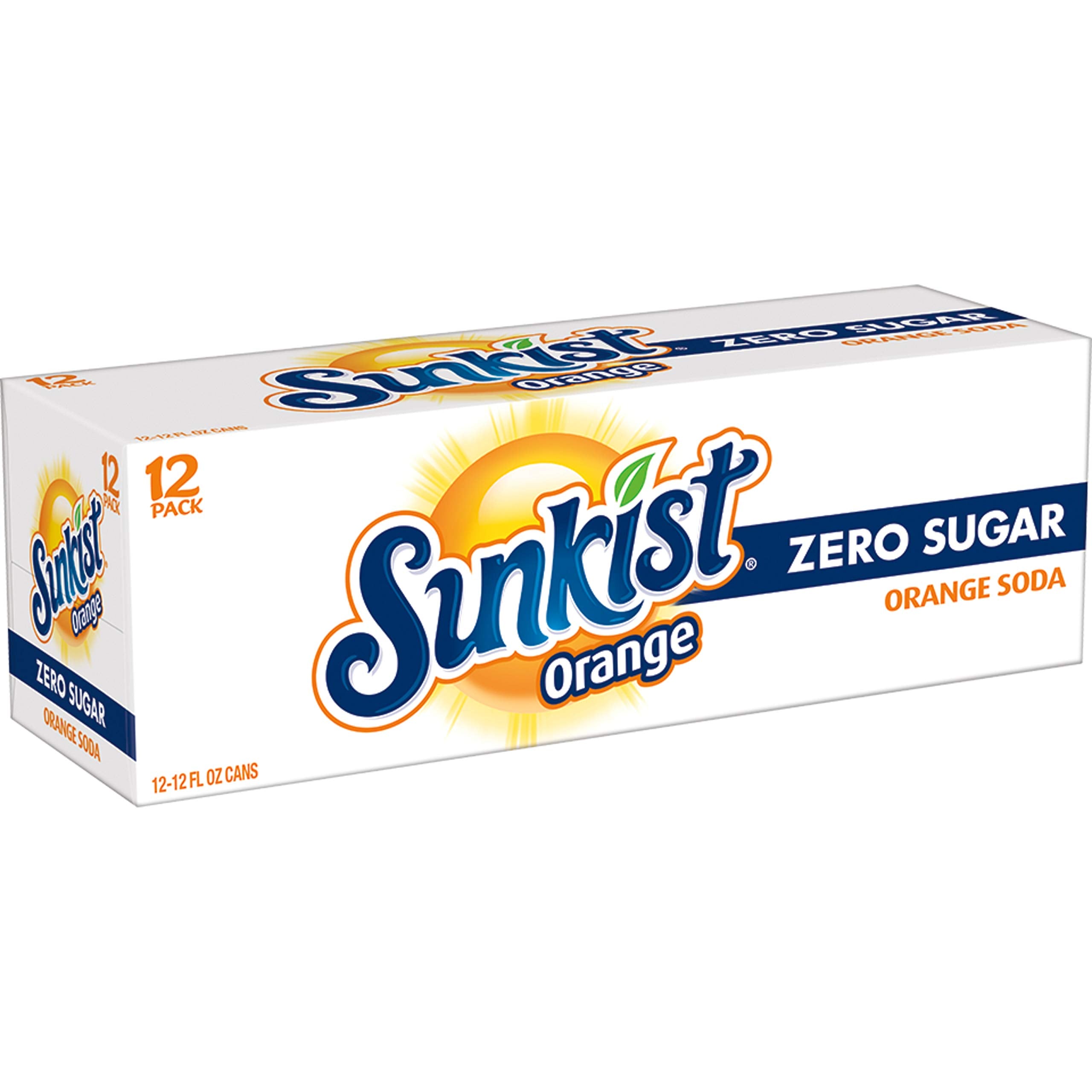 Dr Pepper Sunkist Zero Sugar orange soda back-label, ingredients and brand heritage.