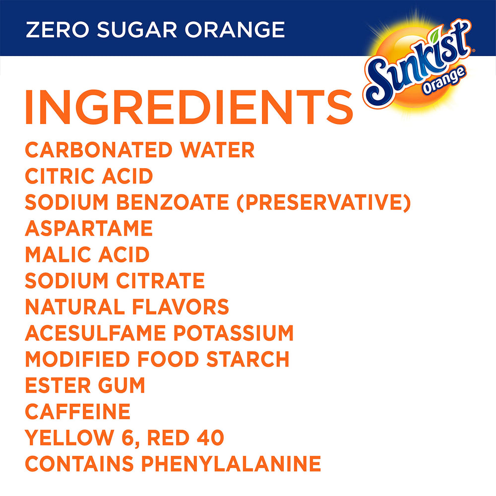 Dr Pepper Sunkist Zero Sugar orange soda 12-pack display, ready for gatherings.