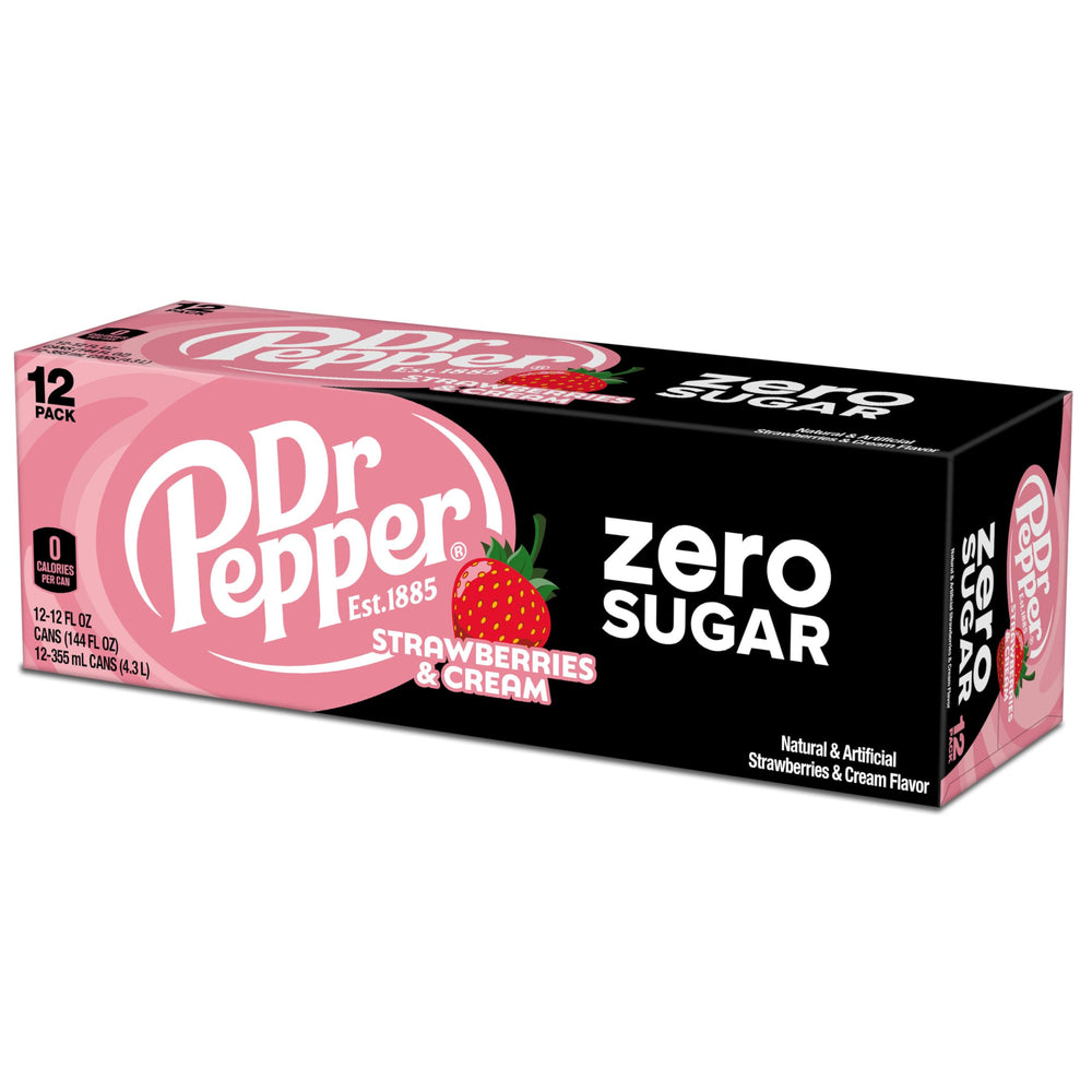 Dr Pepper Zero Strawberries and Cream with pastries or chocolate as a treat.