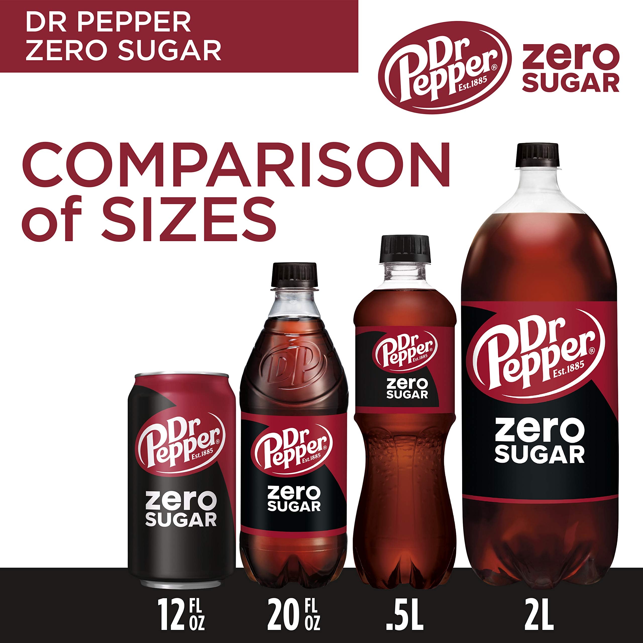 Tilted can of Dr Pepper Zero Sugar highlights design