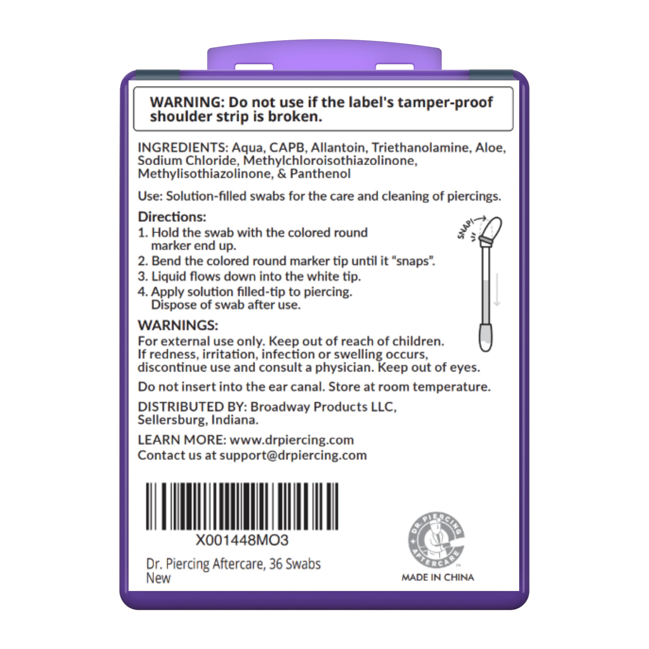 Nose piercing cleaning with Dr. Piercing Aftercare Swabs for comfort