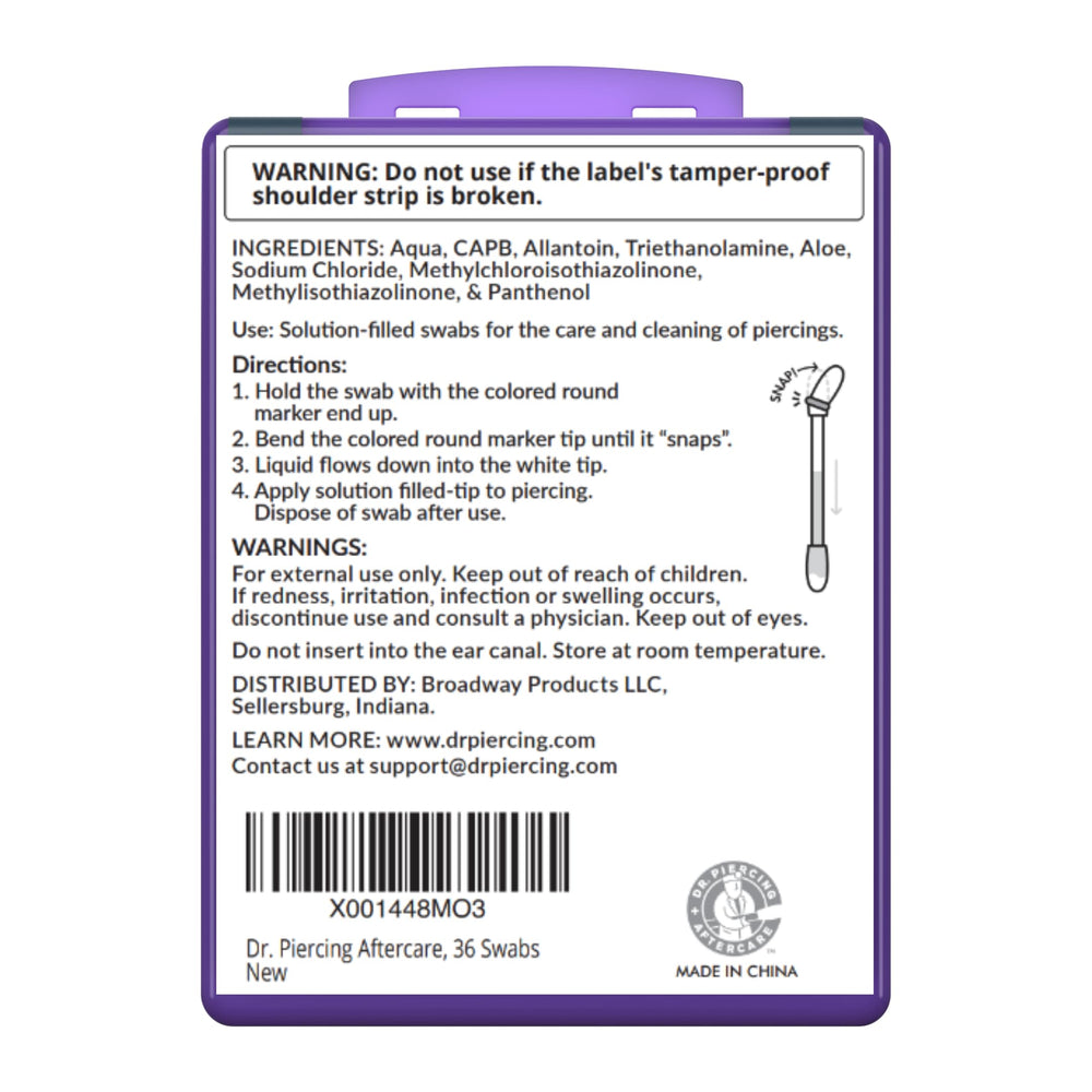 Nose piercing cleaning with Dr. Piercing Aftercare Swabs for comfort