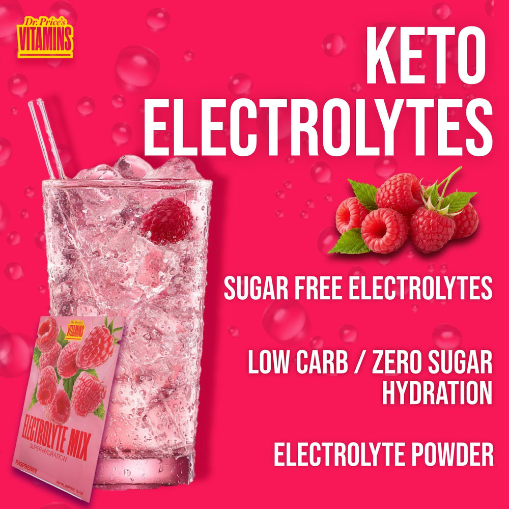 Branded Raspberry electrolytes box on shelf display