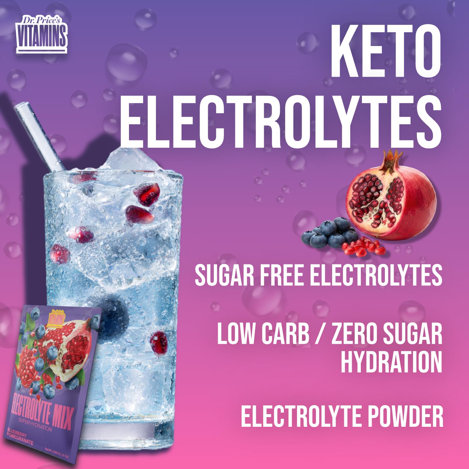 Dr. Price's Electrolytes travel-friendly packets ideal for gym and outdoor activities