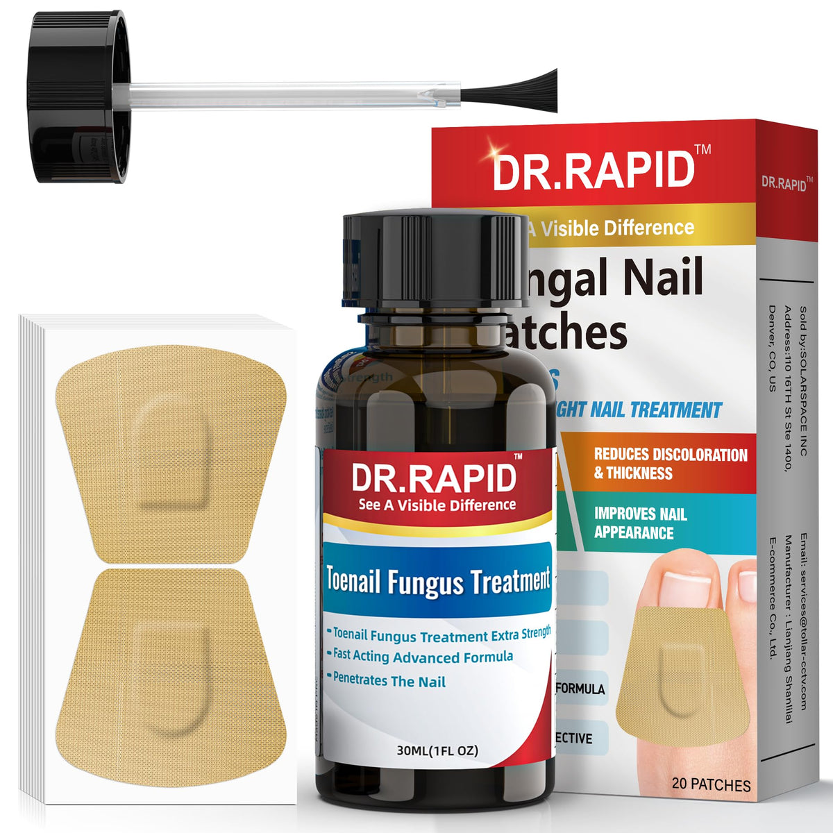 DR.RAPID toenail fungus liquid bottle for fast absorption.