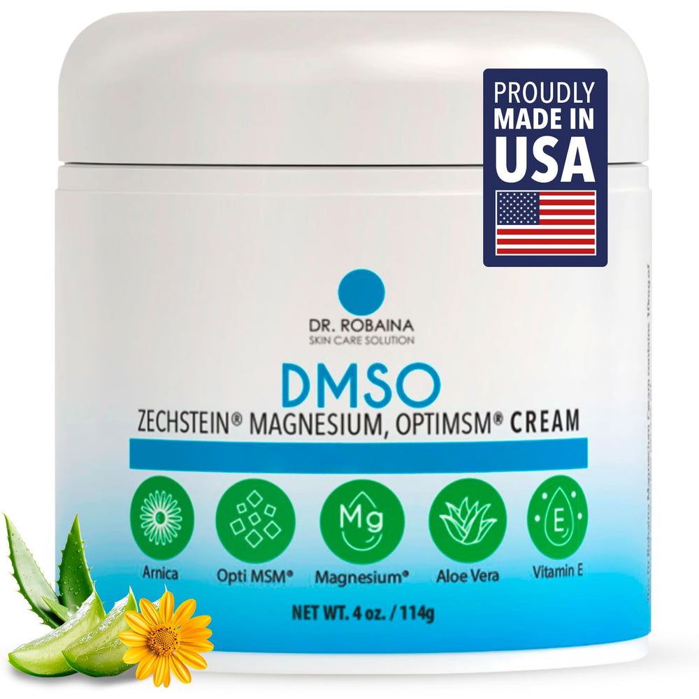 Dr. Robaina DMSO Cream bottle sideview showing smooth topical application
