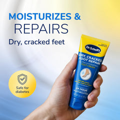Applying the foot cream on the heel for targeted care.