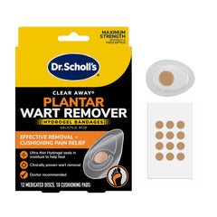 Dr. Scholl's Clear Away plantar wart hydrogel bandage with discreet coverage and cushioning for the foot