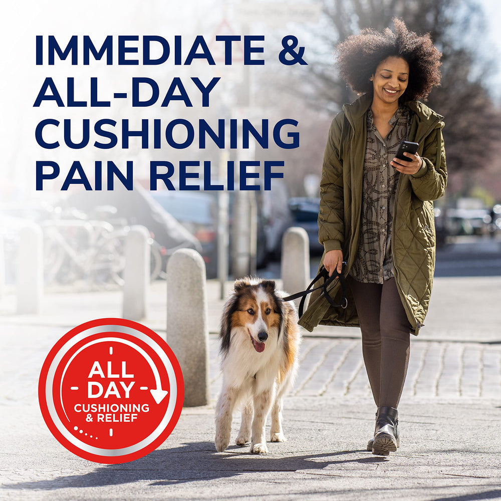 Foot with Dr. Scholl's Corn Removers providing cushioning during wear