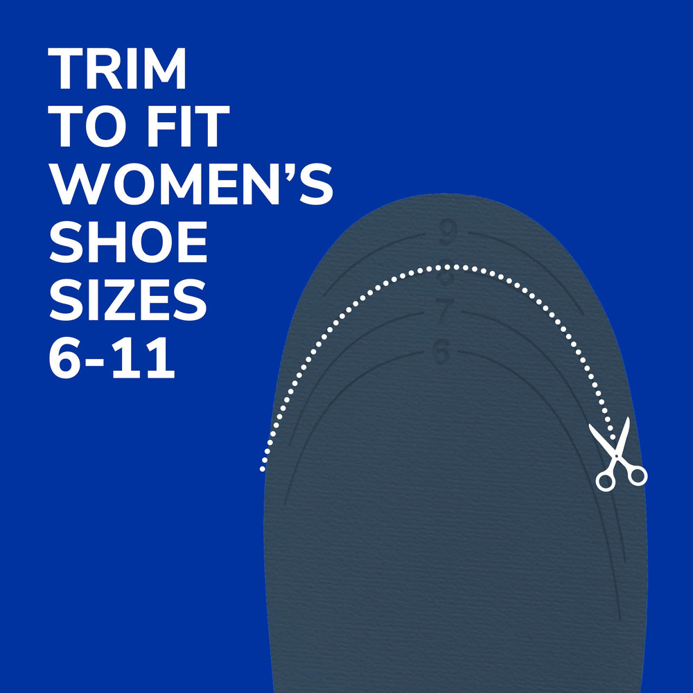 Dr. Scholl's Energizing Comfort trim-to-fit feature lets you customize size for men’s and women’s shoes.