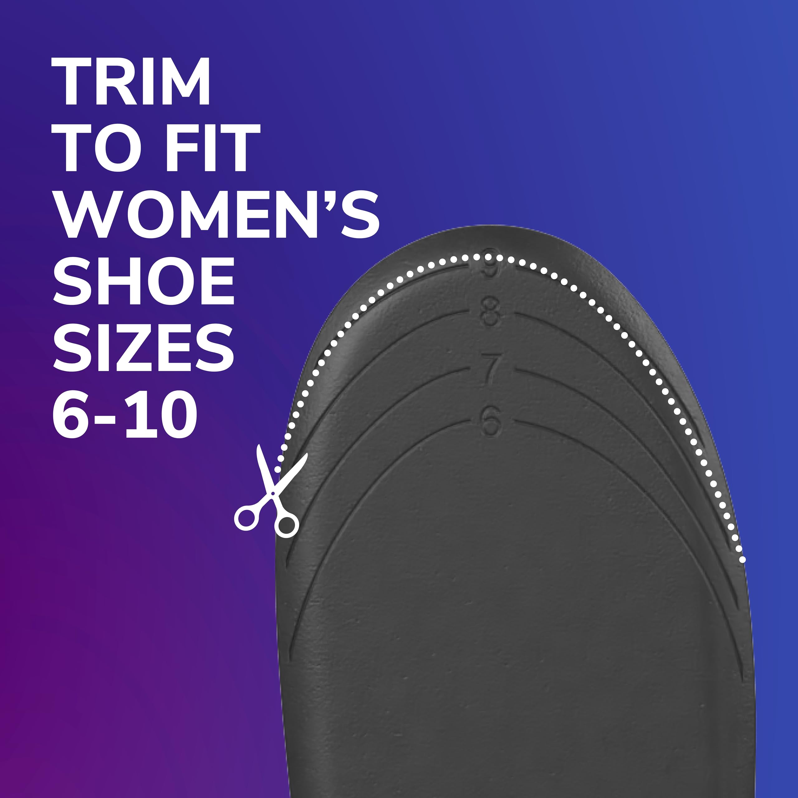 Dr. Scholl's insoles designed for women's size 6-10 enhance daily comfort.