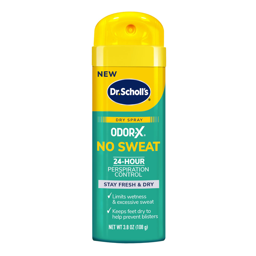 Dr. Scholl's Odor-X No Sweat Dry Spray with 360-degree spray for all-day foot dryness