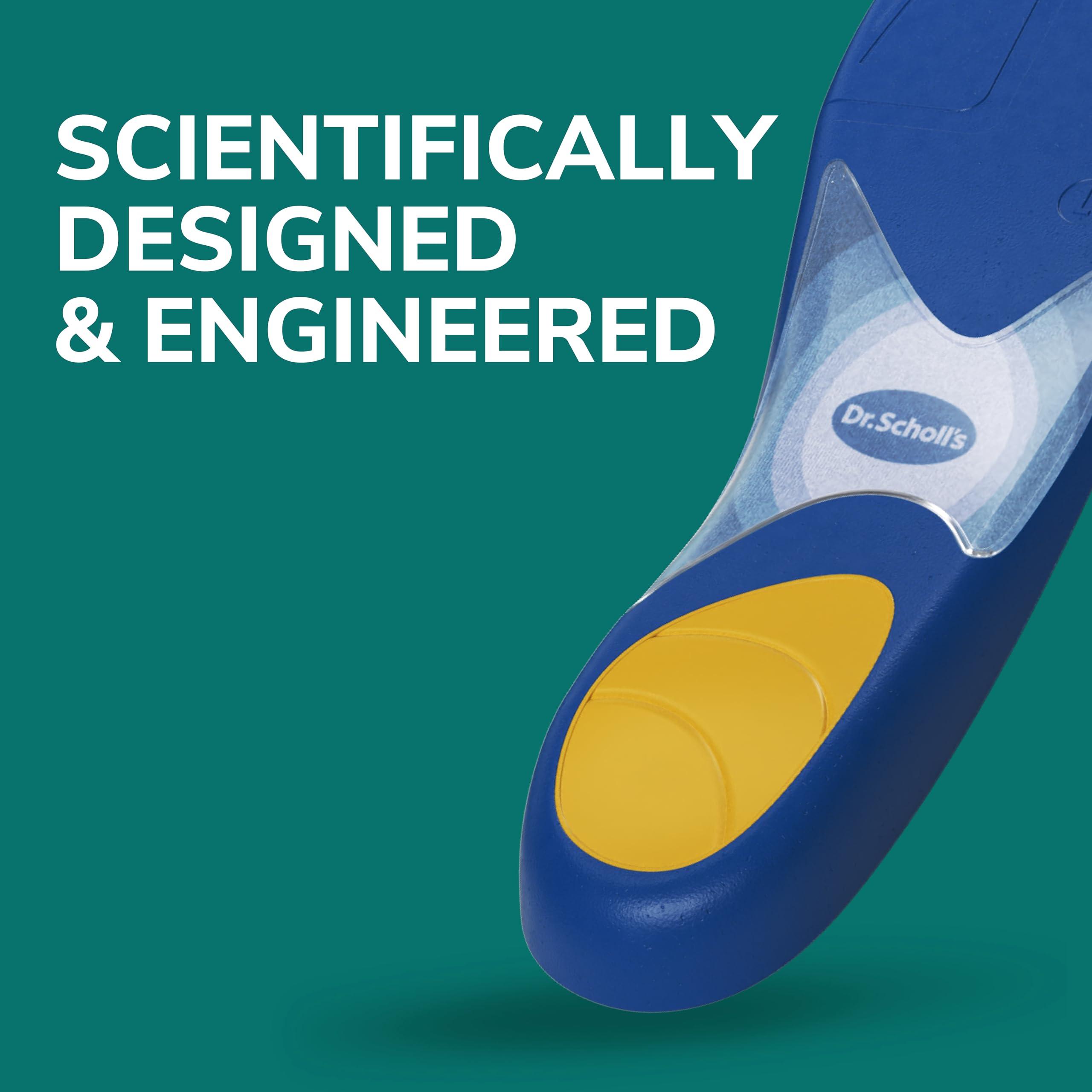 Dr. Scholl's Prevent Pain Insoles deliver heel shock absorption to reduce impact.