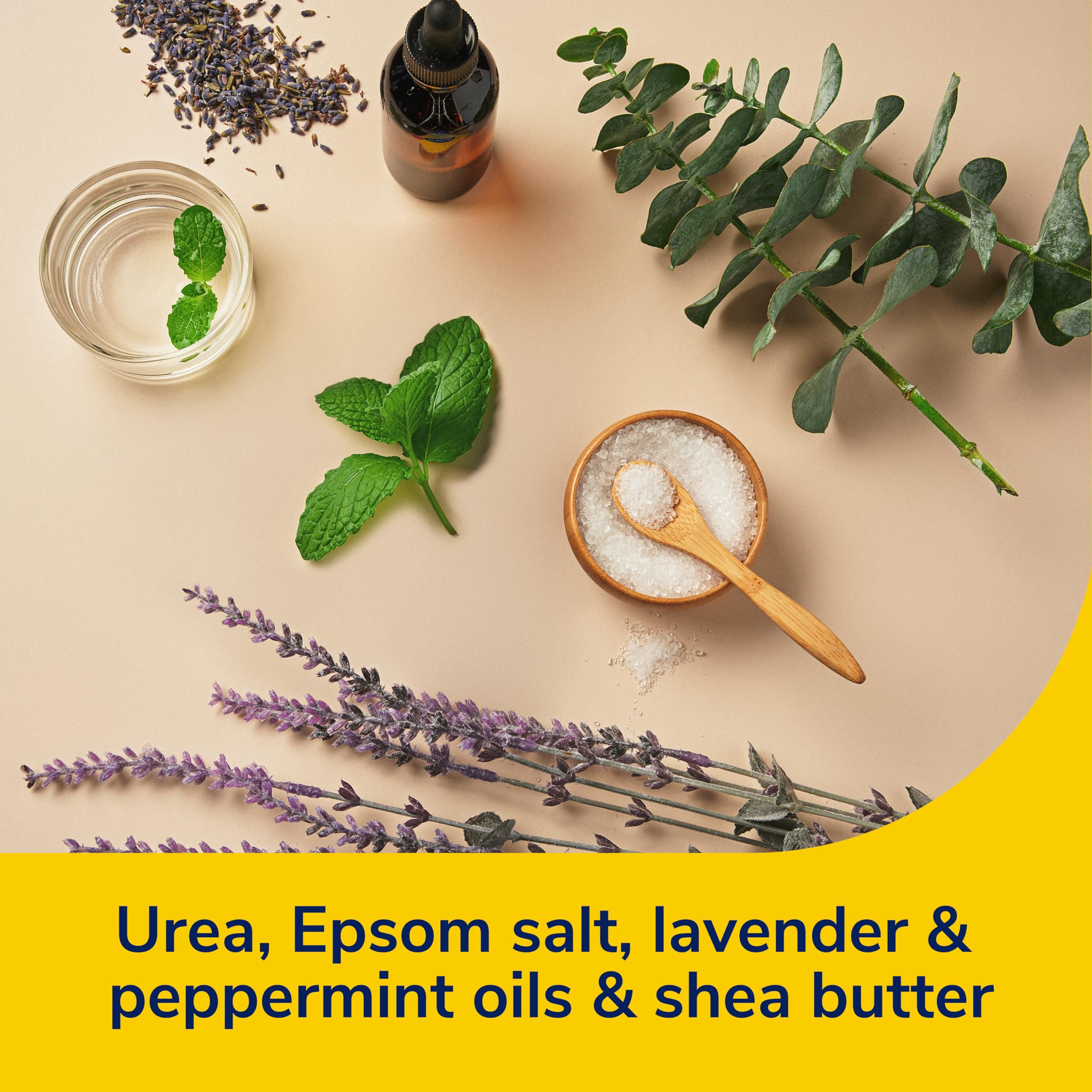 Shea butter and cocoa butter visible in Dr. Scholl's foot care blend.