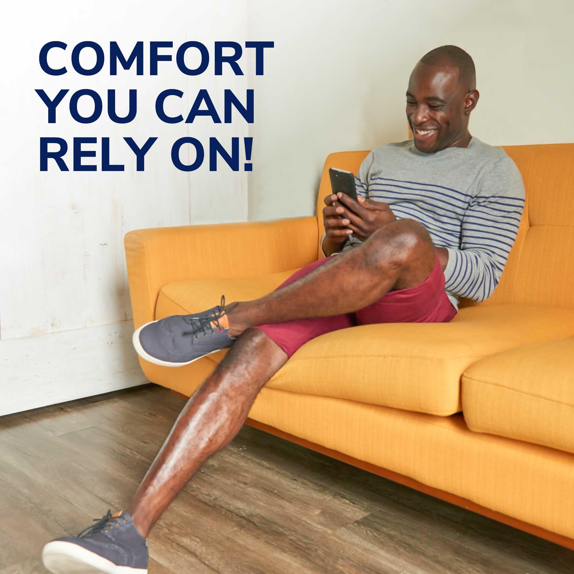Dr. Scholl's Tri-Comfort insole ball-of-foot cushioning softens daytime impact.