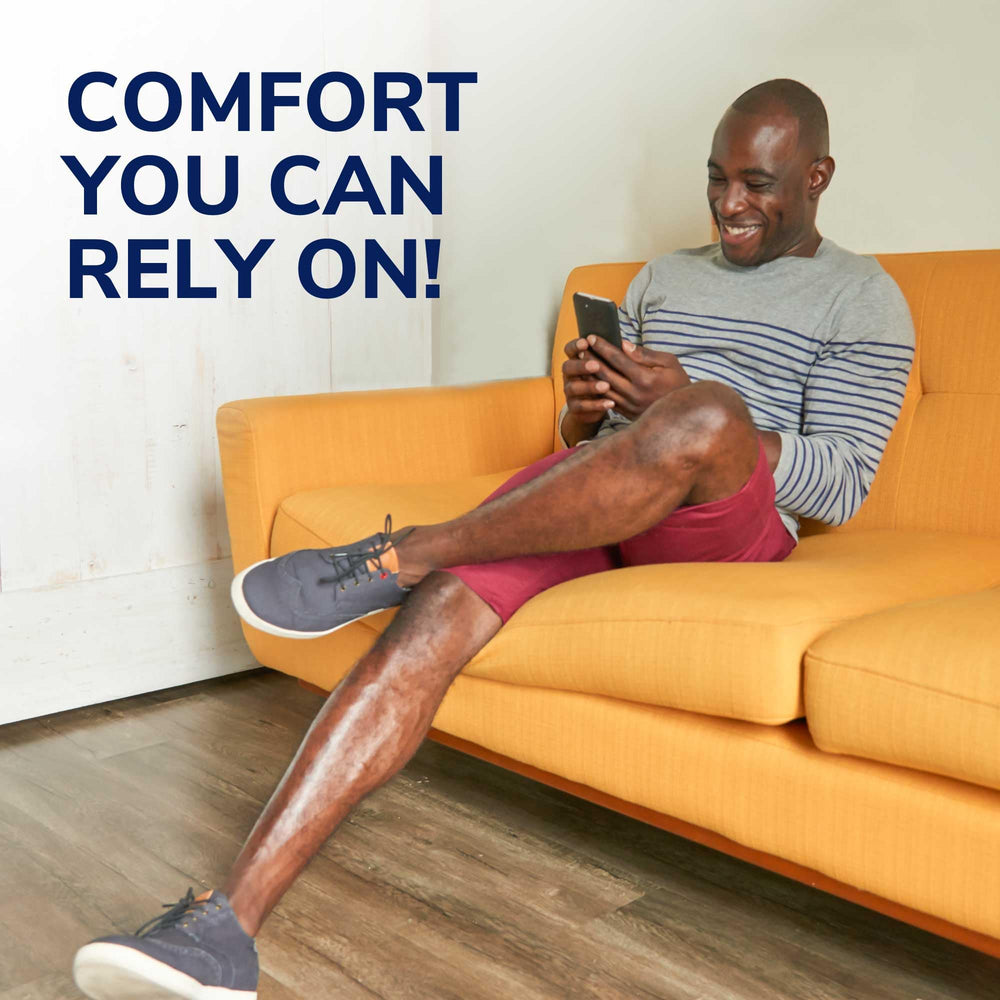 Dr. Scholl's Tri-Comfort insole ball-of-foot cushioning softens daytime impact.