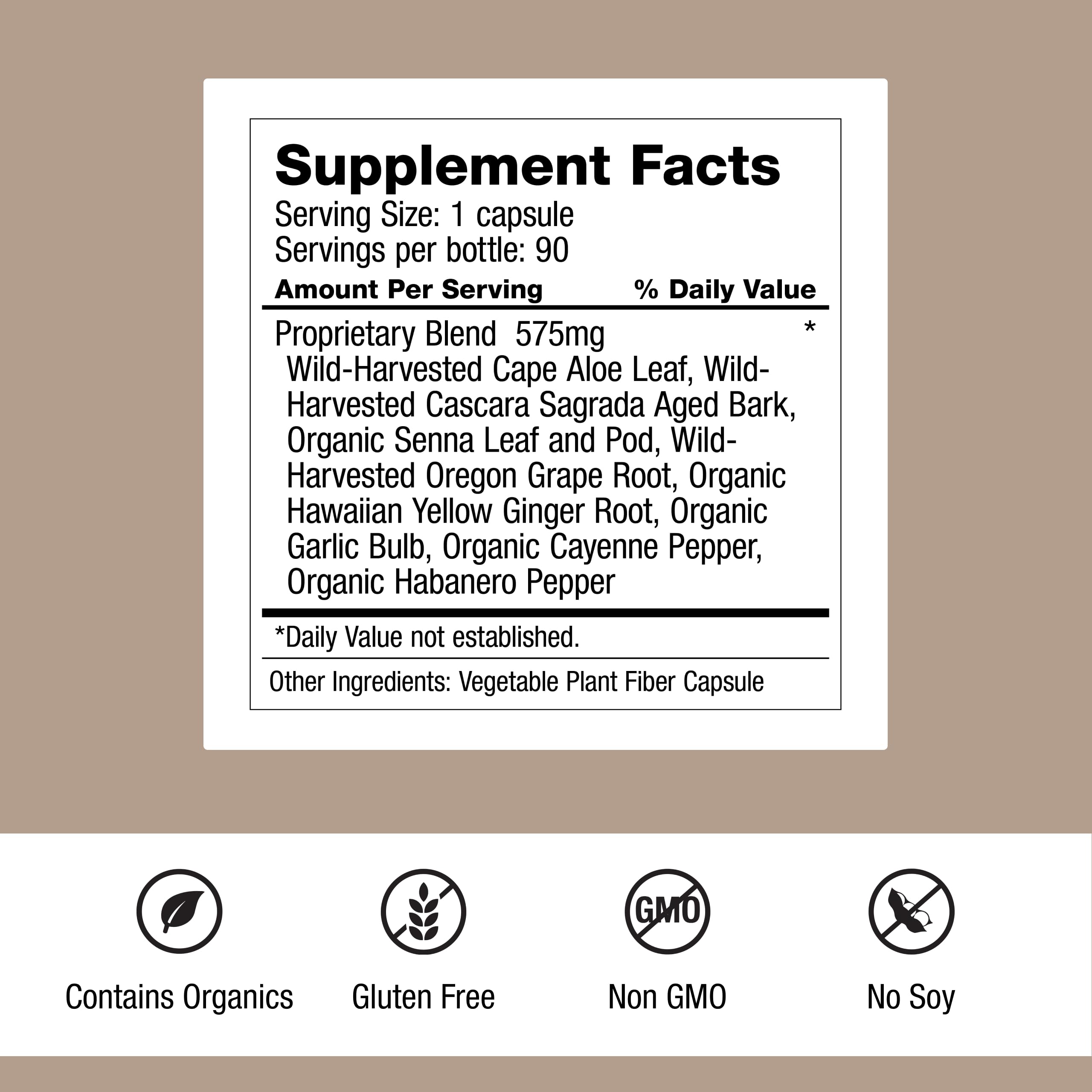 Close-up of Dr. Schulze's Intestinal Formula #1 capsules for gentle bowel movement support.