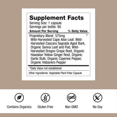 Close-up of Dr. Schulze's Intestinal Formula #1 capsules for gentle bowel movement support.