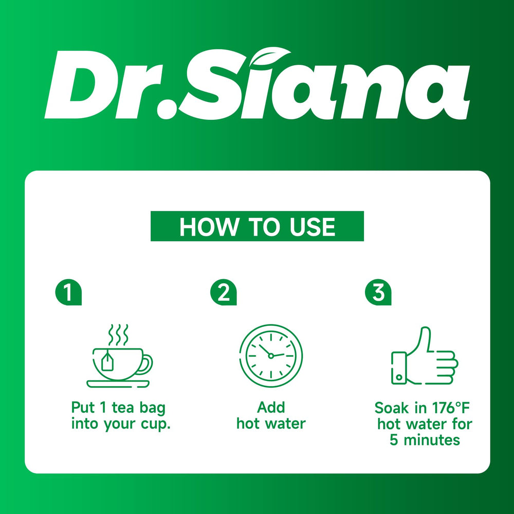 Dr. Siana dandelion root tea bags in a box for easy storage and use.