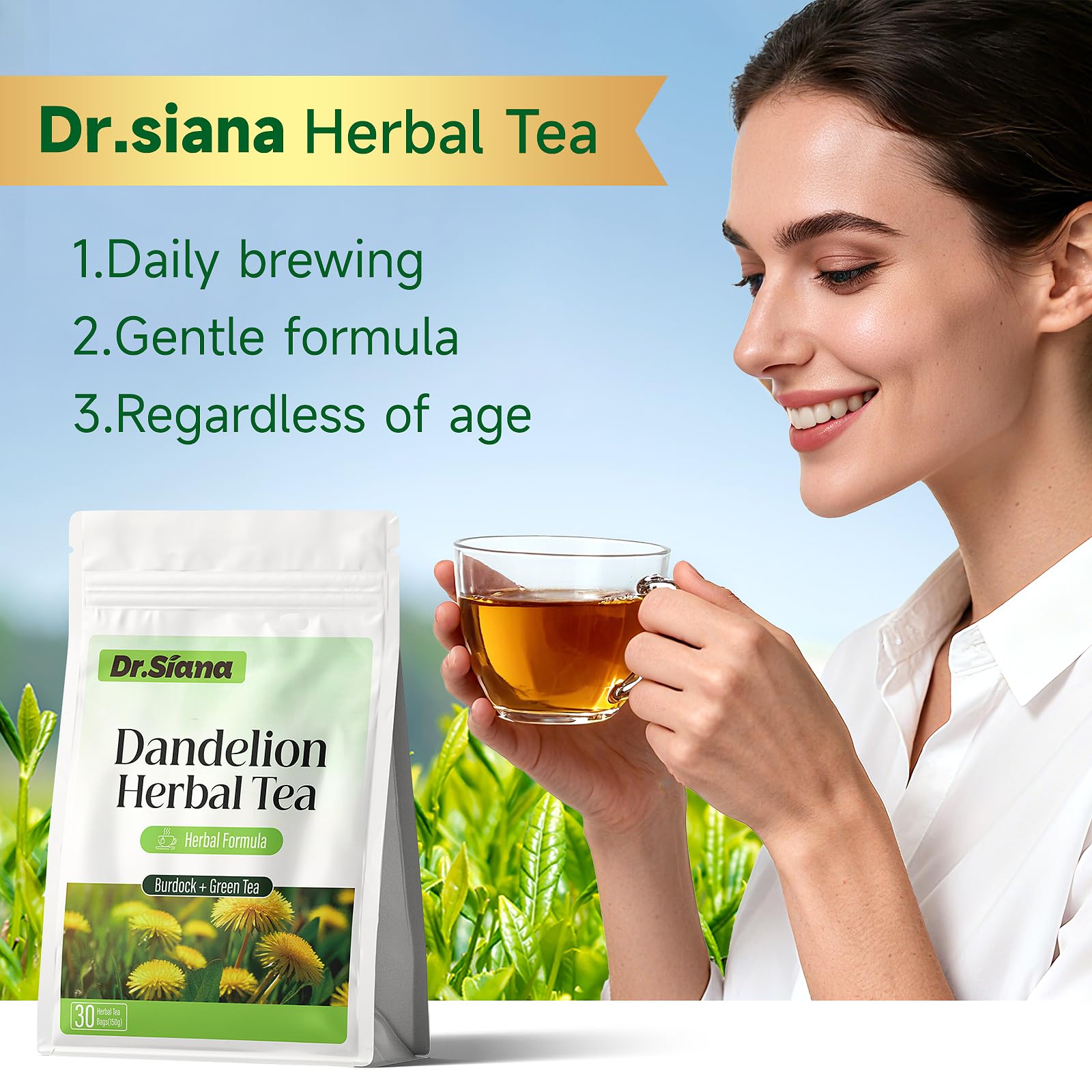 Dr. Siana eco-friendly packaging keeps tea fresh without plastic waste.