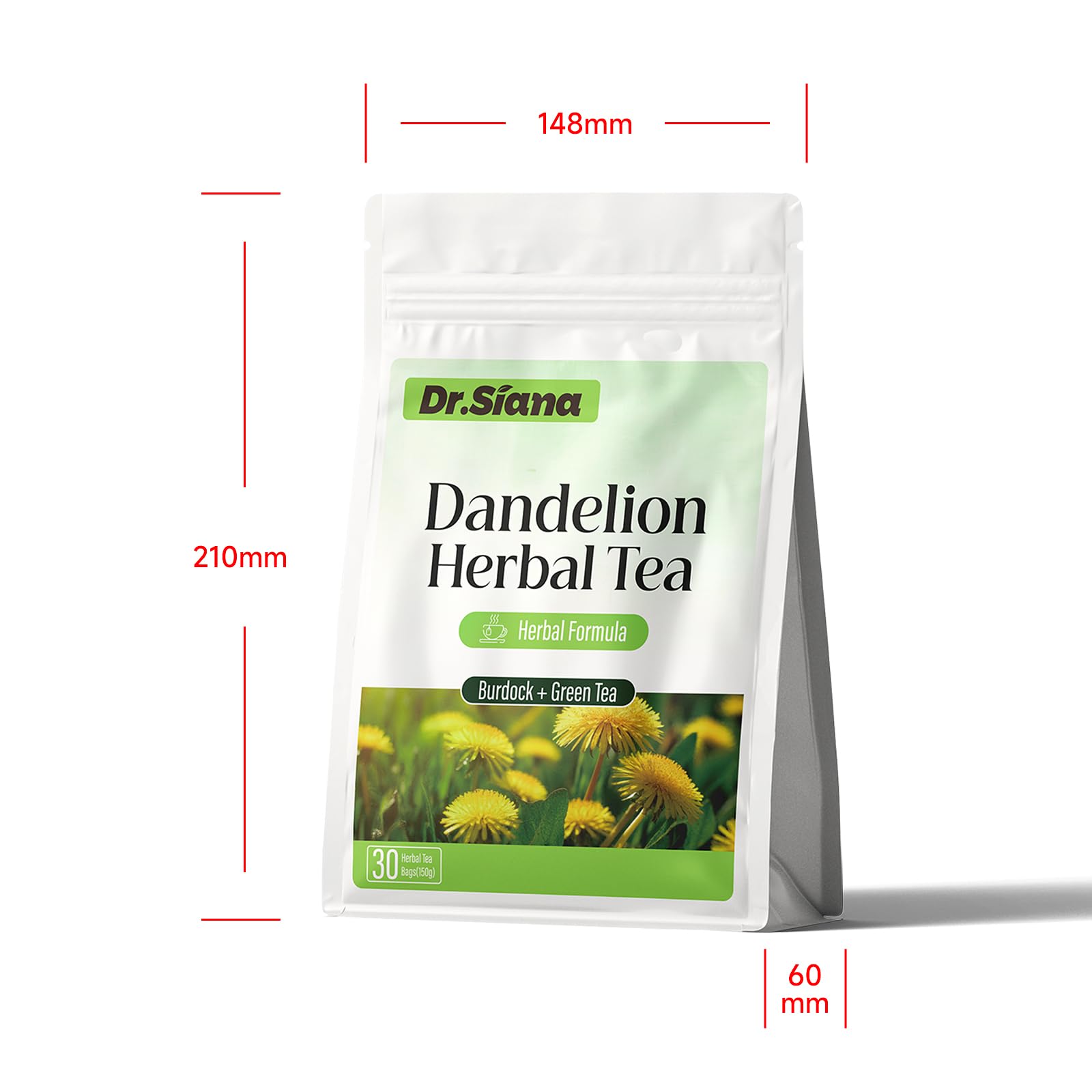 Dr. Siana tea bags steep in hot water for a rich aroma.