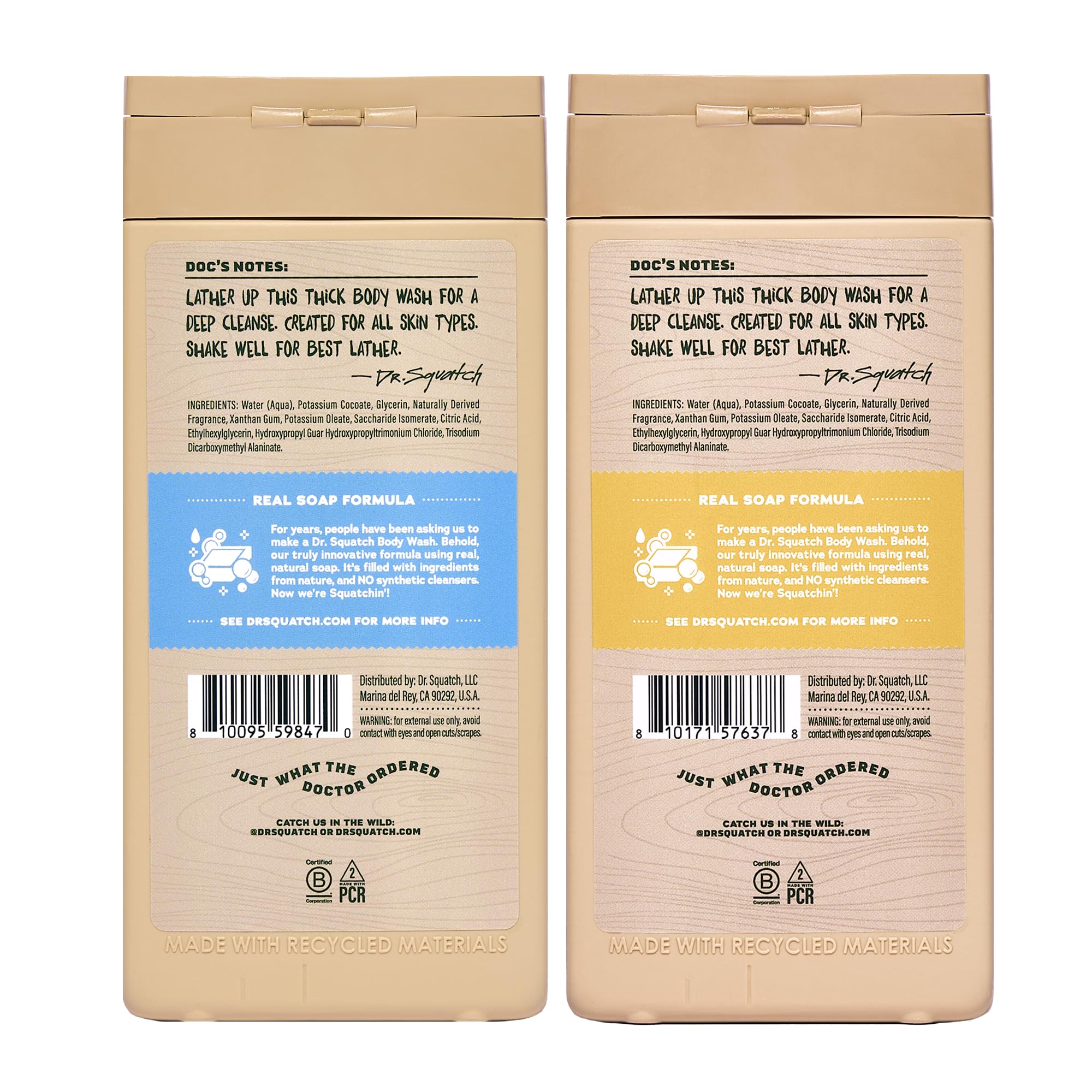 Dr. Squatch 2-pack packaging showing Coastal Mist and Summer Citrus.